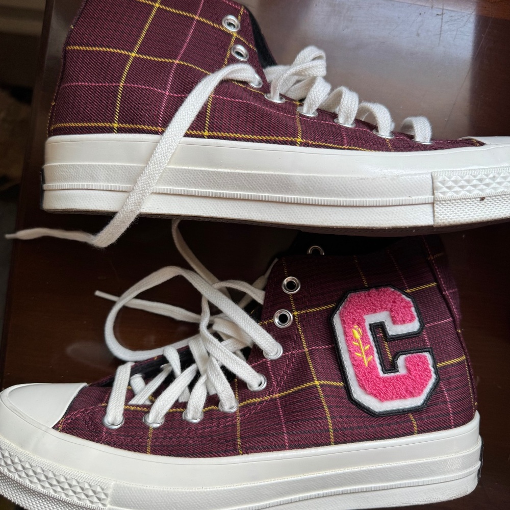 Converse Chuck 70 Burgundy Plaid Womens 9